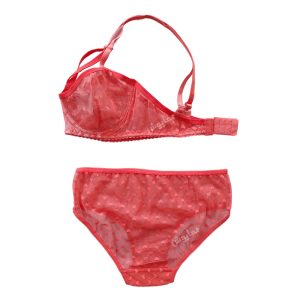 ست شورت و سوتین توری فنردار مدل هارنس طرح قلب فانتزی کد HP-US404